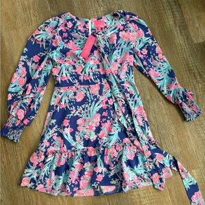 NWT Lilly Pulitzer Dress Womens 10 Rosie Stretch Corsica Blue Toucan Party